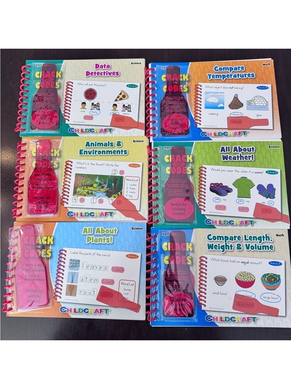 Crack the Codes Learning Book Set - Set of 6 Educational Dry Erase Books